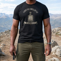 Load image into Gallery viewer, I Love The Smell Of CLP - Funny Gun Oil Veteran Tee in Black, man, no face
