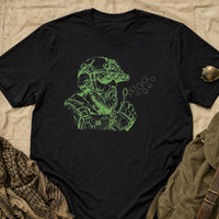 Load image into Gallery viewer, Operator Blowing Bubbles - Funny Operator Veteran Tee - NOD Ops in Black, props flat