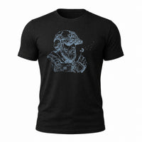Load image into Gallery viewer, Wind Check - Funny Operator Veteran Tee in Black, ghost front