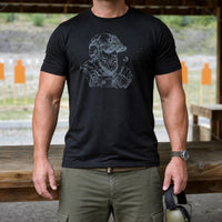 Load image into Gallery viewer, Wind Check - Funny Operator Veteran Tee in Black, man, no face