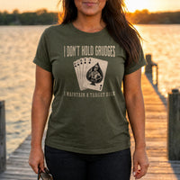 Load image into Gallery viewer, Brad Sergeant Wuhn-Upper - Funny One Upper Veteran Tee in Military Green, woman, no face