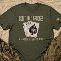 Load image into Gallery viewer, Greg Speakerphone Terrorist - Funny Veteran Tee in Military Green, props flat