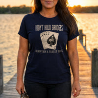 Load image into Gallery viewer, Jeff HOA Tat-Uhl-Tayl - Funny Veteran Tee in Navy, woman, no face