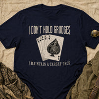 Load image into Gallery viewer, Walt G. I. Poser - Funny Stolen Valor Veteran Shirt in Navy, props flat