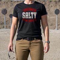 Load image into Gallery viewer, Service Connected Salty - Funny Salty Veteran Tee in Black, woman, no face