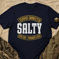 Load image into Gallery viewer, Service Connected Salty - Funny Salty Veteran Tee in Navy, props flat