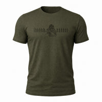 Load image into Gallery viewer, Shhhhhhhhhhh - Funny Operator Veteran Tee in Military Green, ghost front