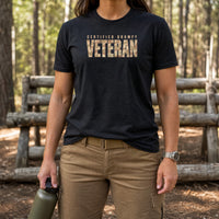 Load image into Gallery viewer, Certified Grumpy Veteran - Veterans Day Military Humor Tee in Black, woman, no face