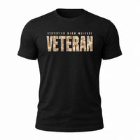 Load image into Gallery viewer, Certified High Mileage Veteran - Veterans Day Tee in Black, ghost front