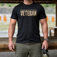 Load image into Gallery viewer, Certified High Mileage Veteran - Veterans Day Tee in Black, man, no face