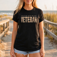 Load image into Gallery viewer, Certified High Mileage Veteran - Veterans Day Tee in Black, woman, no face