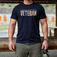 Load image into Gallery viewer, Certified High Mileage Veteran - Veterans Day Tee in Navy, man, no face
