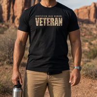 Load image into Gallery viewer, Certified Old School Veteran - Veterans Day Tee in Black, man, no face