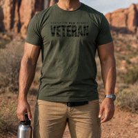 Load image into Gallery viewer, Certified Old School Veteran - Veterans Day Tee in Military Green, man, no face