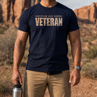Load image into Gallery viewer, Certified Old School Veteran - Veterans Day Tee in Navy, man, no face