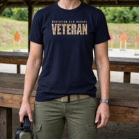 Load image into Gallery viewer, Certified Old School Veteran - Veterans Day Tee in Navy, woman, no face