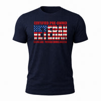 Load image into Gallery viewer, Certified Pre-Owned Veteran - Veterans Day Tee in Navy, ghost front