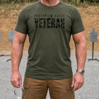 Load image into Gallery viewer, Certified Salty Veteran - Veterans Day Tee in Military Green, man, no face