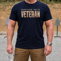 Load image into Gallery viewer, Certified Salty Veteran - Veterans Day Tee in Navy, man, no face