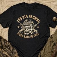Load image into Gallery viewer, DD-214 Alumni New School - Veterans Day Tee in Black, props flat