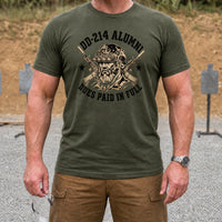 Load image into Gallery viewer, DD-214 Alumni New School - Veterans Day Tee in Military Green, man, no face