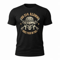 Load image into Gallery viewer, DD-214 Alumni Old School - Veterans Day Tee in Black, ghost front