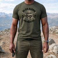 Load image into Gallery viewer, DD-214 Alumni Old School - Veterans Day Tee in Military Green, man, no face