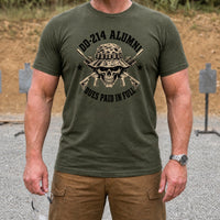 Load image into Gallery viewer, DD-214 Alumni Old School - Veterans Day Tee in Military Green, man, no face