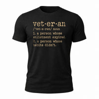 Load image into Gallery viewer, Enlistment Expired, Habits Didn't - Funny Veteran Definition Military Shirt in Black, ghost front
