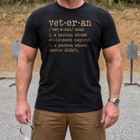 Load image into Gallery viewer, Enlistment Expired, Habits Didn't - Funny Veteran Definition Military Shirt in Black, man, no face