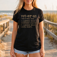 Load image into Gallery viewer, Enlistment Expired, Habits Didn't - Funny Veteran Definition Military Shirt in Black, woman, no face