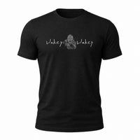 Load image into Gallery viewer, Wakey Wakey - Funny Veteran Tee in Black, ghost front