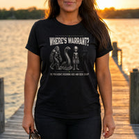 Load image into Gallery viewer, Where's Warrant - Funny Warrant Officer Military Tee in Black, woman, no face
