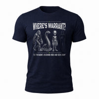Load image into Gallery viewer, Where's Warrant - Funny Warrant Officer Military Tee in Navy, ghost front