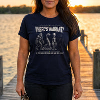 Load image into Gallery viewer, Where's Warrant - Funny Warrant Officer Military Tee in Navy, woman, no face