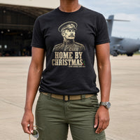 Load image into Gallery viewer, Home By Christmas - Funny Military Christmas Veteran Shirt in Black, woman, no face