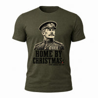 Load image into Gallery viewer, Home By Christmas - Funny Military Christmas Veteran Shirt in Military Green, ghost front