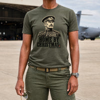 Load image into Gallery viewer, Home By Christmas - Funny Military Christmas Veteran Shirt in Military Green, woman, no face