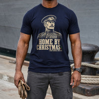 Load image into Gallery viewer, Home By Christmas - Funny Military Christmas Veteran Shirt in Navy, man, no face