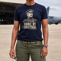 Load image into Gallery viewer, Home By Christmas - Funny Military Christmas Veteran Shirt in Navy, woman, no face