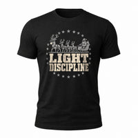 Load image into Gallery viewer, Light Discipline - Funny Tactical Santa Veteran Shirt in Black, ghost front