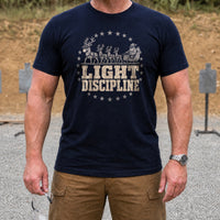 Load image into Gallery viewer, Light Discipline - Funny Tactical Santa Veteran Shirt in Navy, man, no face