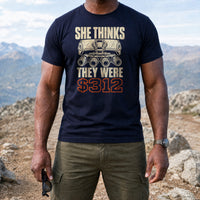 Load image into Gallery viewer, She Thinks They Were $312 - Funny NODs Veteran Tee in Navy, man, no face